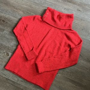 MNG by Mango 3 Button Cowl Neck Fuzzy Sweater L